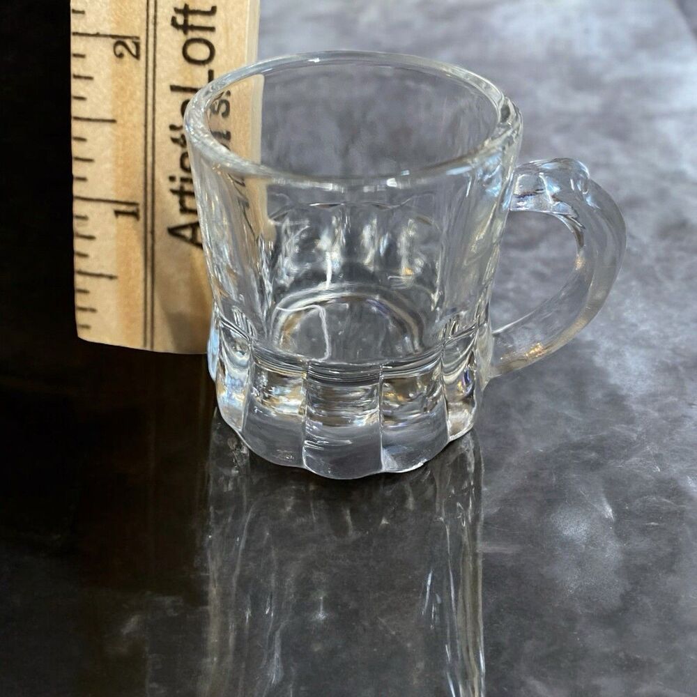 Set of 2 Vintage Federal Glass Mini Beer Mug Shot Glass